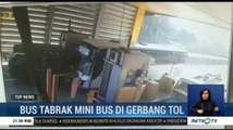 Bus Tabrak Mini Bus di Gerbang Tol Cikamuning, 8 Orang Luka-luka
