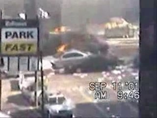 Smoke plume at base of World Trade Center