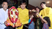 Vivek Oberoi gives emotional vidaai to lord Ganesha with family; Watch video | FilmiBeat
