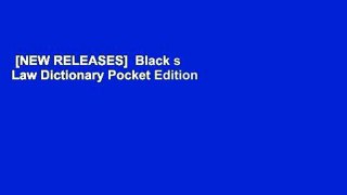 [NEW RELEASES]  Black s Law Dictionary Pocket Edition