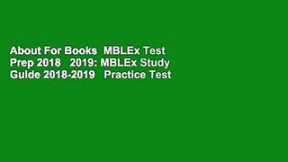 About For Books  MBLEx Test Prep 2018   2019: MBLEx Study Guide 2018-2019   Practice Test