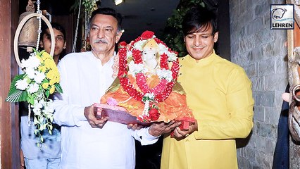 Vivek Oberoi Celebrates Ganpati Visarjan With Family