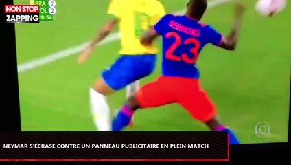 Neymar s'écrase contre un panneau publicitaire en plein match (Vidéo)