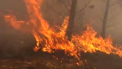 Continúa activo el incendio en la localidad coruñesa de Ribeira