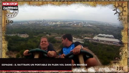 Espagne : Un touriste rattrape un portable en plein vol pendant un manège (Vidéo)