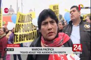 Polvos Azules: comerciantes protestan por cierre frente a Municipalidad de La Victoria