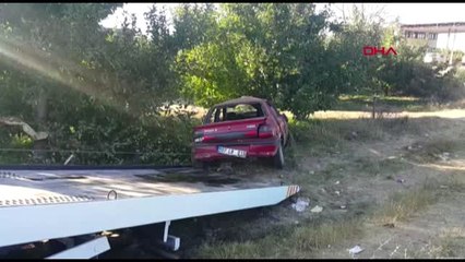 Otomobil elma bahçesine uçtu: 5 yaralı