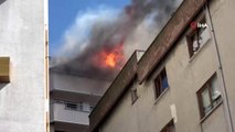 Zonguldak'ta bir evin çatı katı alev alev yandı