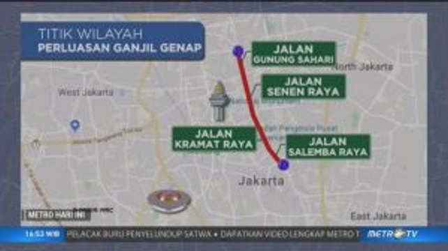 Perluasan Ganjil Genap Berlaku 9 September 2019