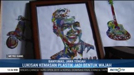 Pejuang Sampah di Banyumas Sulap Kemasan Plastik Jadi Lukisan