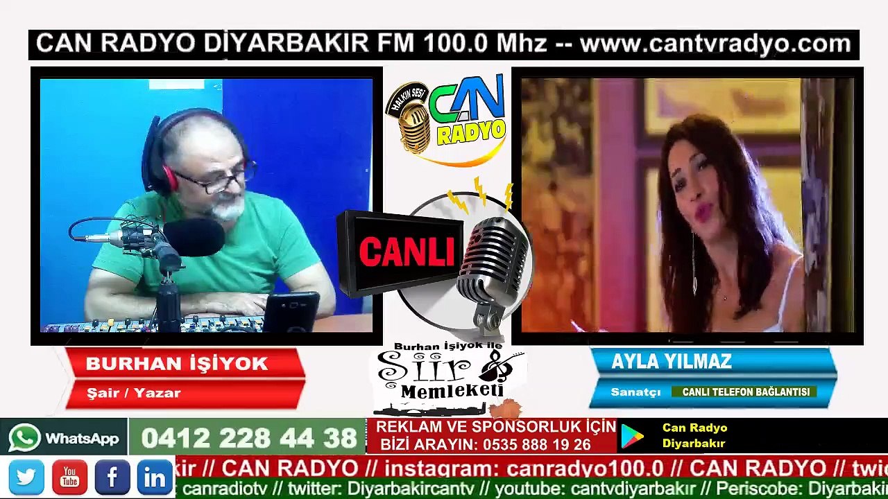 DİYARBAKR CAN RADYO / ŞİİR MEMLEKETİ - BURHAN İŞİYOK SANATÇI AYLA YILMAZ İLE TELEFON BAĞLANTISI / 03.09.2019