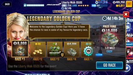 #84 CSR Racing 2 | Legendary Golden Cup | McLaren 650S Liberty Walk
