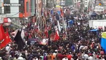 शहर में निकाला गया यौम-ए-आशूरा का परम्परागत जुलूस; प्रमुख चौराहों पर उलेमाओं ने की तकरीरें