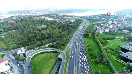 İstanbul trafiğinde son durum havadan görüntülendi