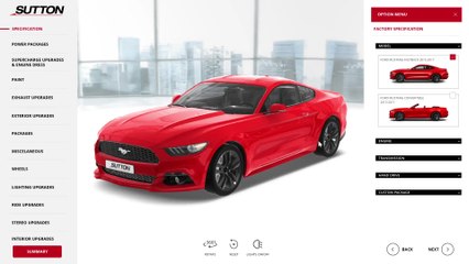 Sutton Bespoke launches 3D Ford Mustang configurator app