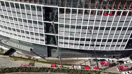 Kavacık'ta özel üniversitede yangın 7 havadan aktüel görüntüler