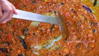 KING of VEGETABLE Recipe - SAMBAR Recipe with Four Side Dish - Veg Village Food Cooking in Village