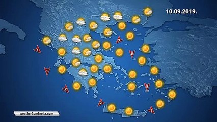 Η πρόγνωση του καιρού για την Τρίτη 10-09-2019