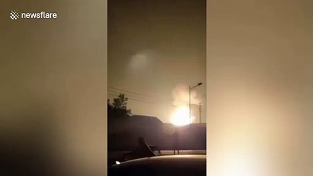 Huge fire breaks out at building materials company in China's Lianyungang