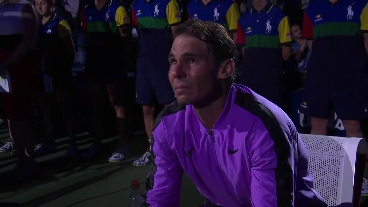 Tennis - Tears and all the emotion of Rafael Nadal when he sees his 19 Grand Slams scroll
