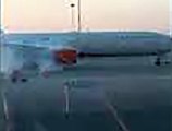 Rusya'da kalkışa hazırlanan yolcu uçağının motoru alev aldı