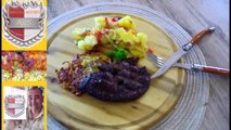 Gegrillte Leber mit Rösti   Gemüse