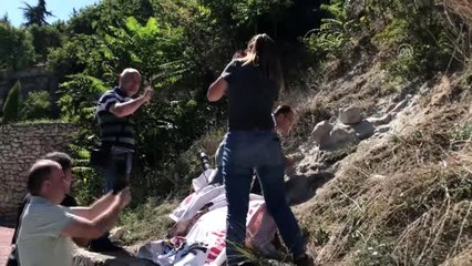 Sit alanına izinsiz konulan aslan heykeli müzeye götürüldü