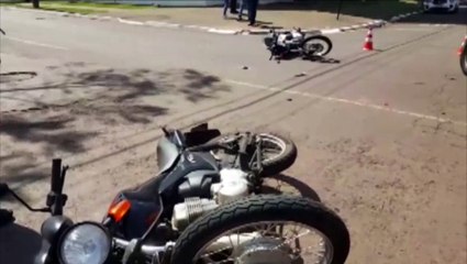 Carro e duas motos batem no Bairro Pacaembu