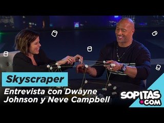 Skyscraper: Dwayne Johnson y Neve Campbell hacen el Marshmallow Challenge para Sopitas.com