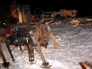 Robot Wars in Frozen Desert Lanscape