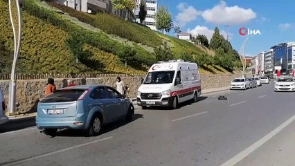 Kontrolden çıkan otomobil 20 metre yükseklikten yola böyle uçtu