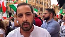 Olaszország: kormányellenes tüntetés Rómában
