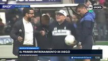 Yaşayan efsane Diego Armando Maradona'yı  ilk antrenmanında 20 bin taraftar yanlız bırakmadı