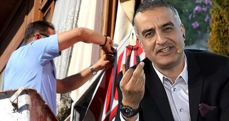 Ünlü televizyoncunun tepki gösterdiği tabela, zabıta ekipleri tarafından indirildi