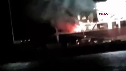 Atakaş Limanı'na yanaşan gemide yangın