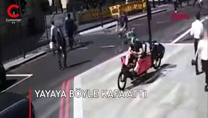 Yayaya önce çarptı sonra kafa attı