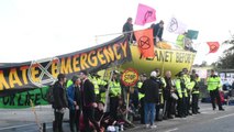 Extinction Rebellion protesters at the Preston New Road fracking site