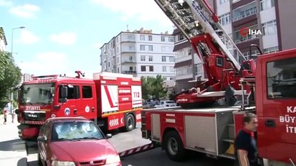 Çıkan yangında mahsur kalanları itfaiye ekipleri böyle kurtardı