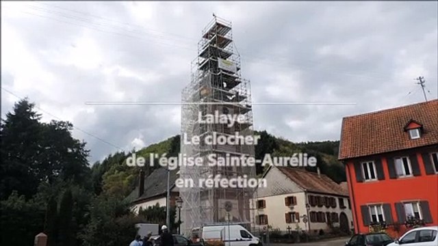 Lalaye réfection du clocher de l'église Sainte-Aurélie