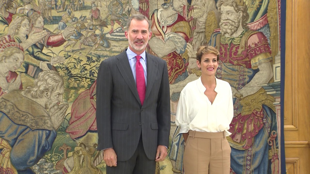 El Rey recibe a la presidenta de Navarra