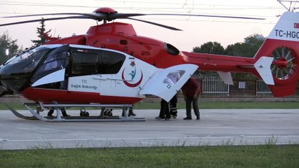 Hatay Emniyet Müdürü Karabörk, ambulans helikopterle Adana'ya getirildi