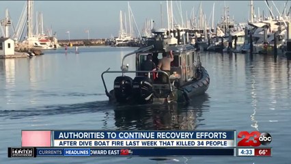 Authorities to continue recovery of dive boat that burned over Labor Day weekend