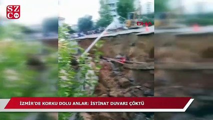 İzmir'de, istinat duvarı çöktü