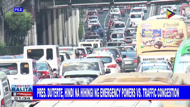 Pangulong #Duterte, hindi na hihingi ng emergency powers vs traffic congestion