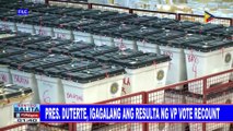 Pangulong #Duterte, igagalang ang resulta ng VP vote recount