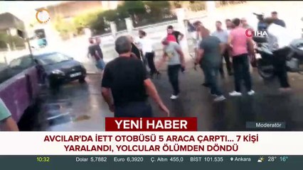 Avcılar'da İETT otobüsü 5 araca çarptı