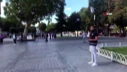 İstanbul polisinden turistlere drone ile anons