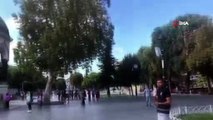 İstanbul polisinden tarihi Sultanahmet Meydanı’nda turistlere drone ile anons