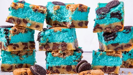 Cookie Monster Cheesecake Bars Represent Our Childhood
