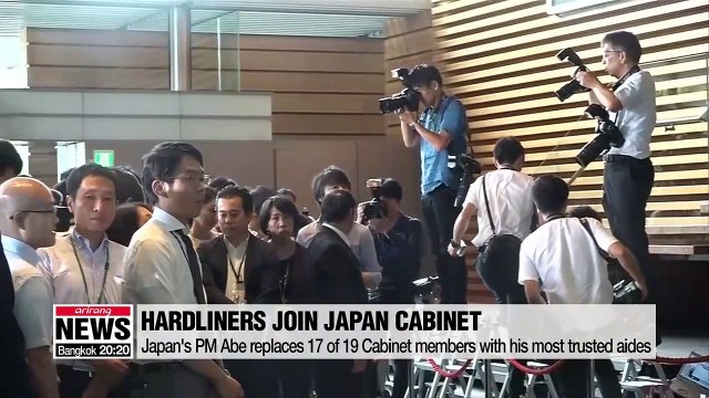 Japan's Abe adds hardliners to Cabinet, likely worsening ties with Seoul